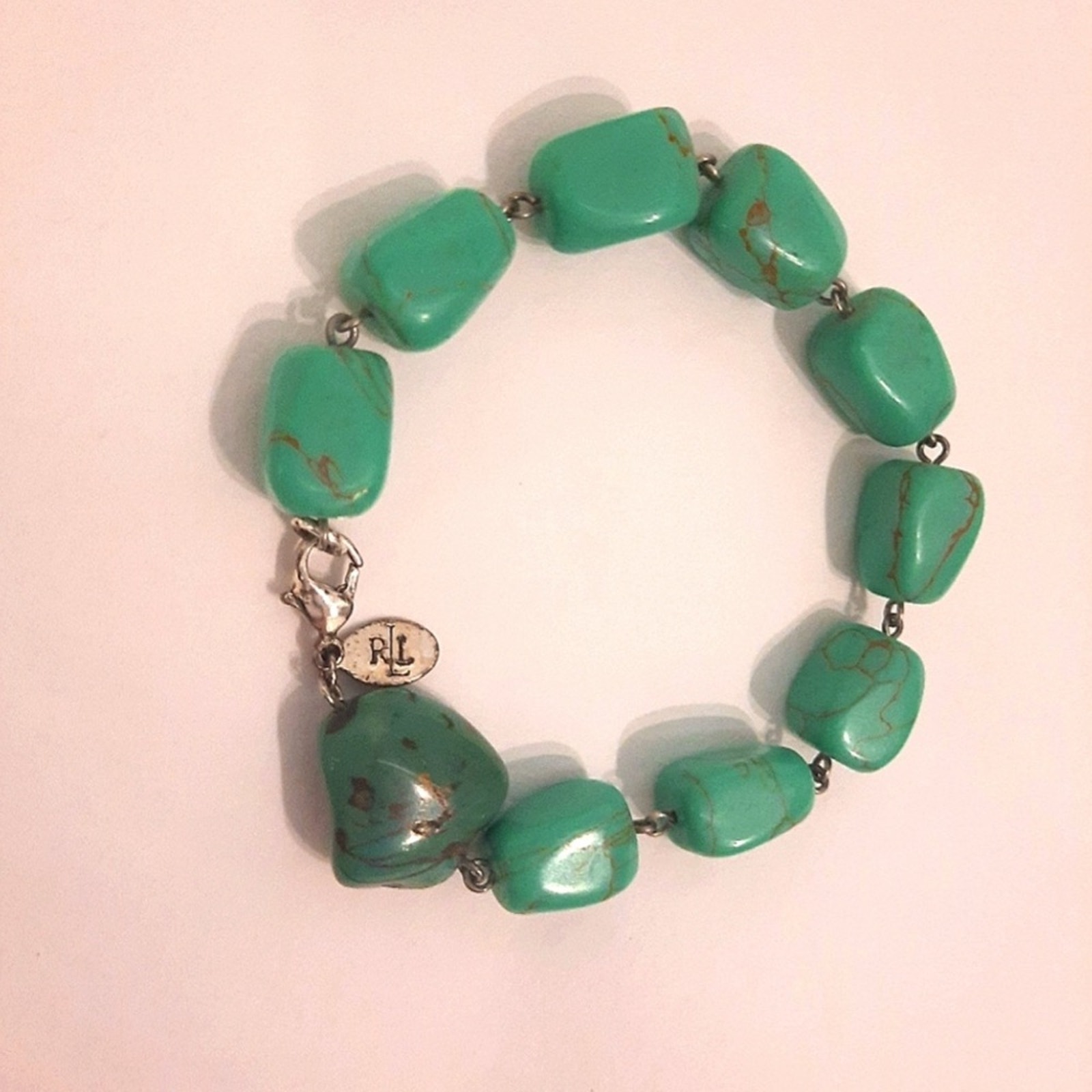 Lauren Ralph Lauren Turquoise Bead Claw Clasp Bracelet 40$